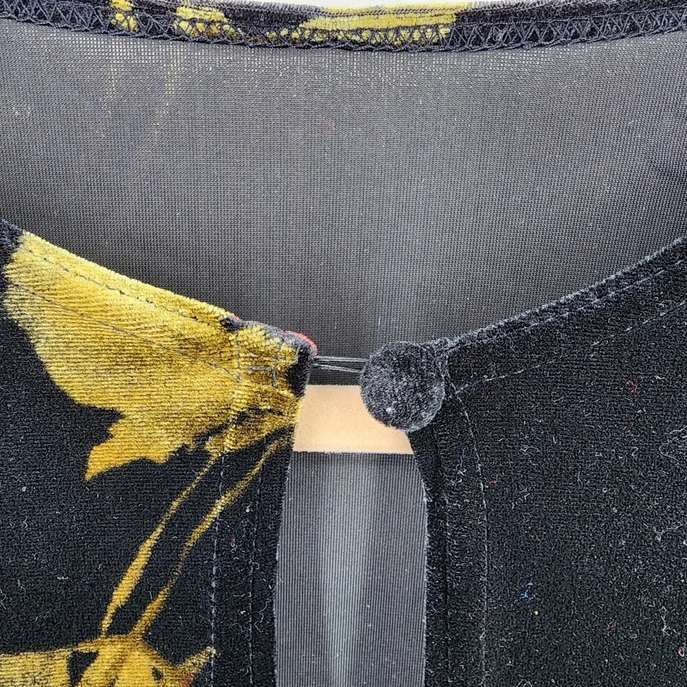 Vintage Velvet Cardigan Whimsigoth Dark Romance Size 10 Rose Vamp Glam Cottage - Picture 9 of 10